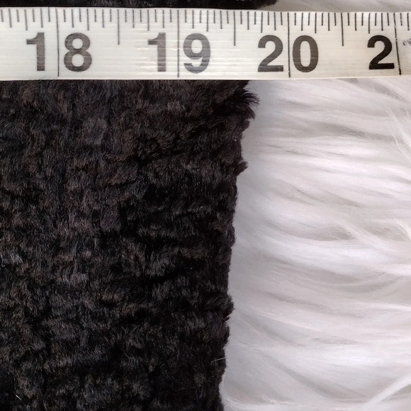 THEORY Black Crop Vegan Faux Fur Slim Moto Asymmetric Zip Cropped Jacket 8 US - Picture 10 of 11